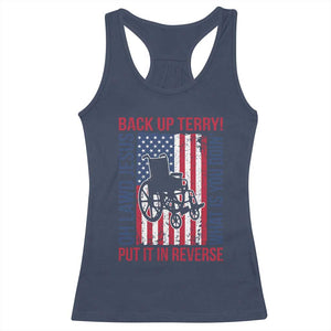 Funny Back Up Terry Put It In Reverse Racerback Tank Top Oh Lawd Jesus What Is You Doin TS11 Navy Print Your Wear
