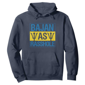 Funny Bajan As Rasshole Hoodie Barbados Flag With Barbados Tridents TS11 Navy Print Your Wear