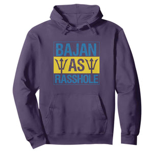 Funny Bajan As Rasshole Hoodie Barbados Flag With Barbados Tridents TS11 Purple Print Your Wear
