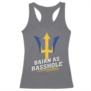 Funny Bajan As Rasshole Racerback Tank Top Barbados Tridents TS11 Charcoal Print Your Wear
