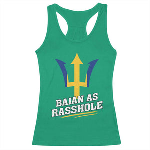 Funny Bajan As Rasshole Racerback Tank Top Barbados Tridents TS11 Irish Green Print Your Wear