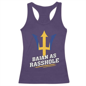 Funny Bajan As Rasshole Racerback Tank Top Barbados Tridents TS11 Purple Print Your Wear
