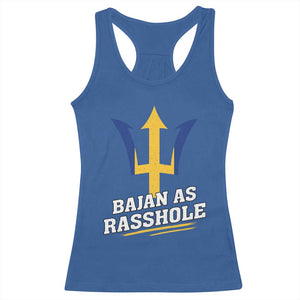 Funny Bajan As Rasshole Racerback Tank Top Barbados Tridents TS11 Royal Blue Print Your Wear