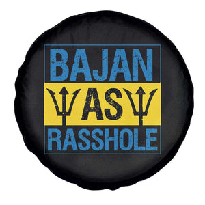 Funny Bajan As Rasshole Spare Tire Cover Barbados Flag With Barbados Tridents TS11 Print Your Wear