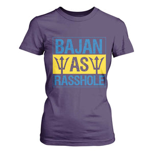 Funny Bajan As Rasshole T Shirt For Women Barbados Flag With Barbados Tridents TS11 Purple Print Your Wear