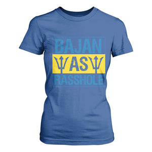 Funny Bajan As Rasshole T Shirt For Women Barbados Flag With Barbados Tridents TS11 Royal Blue Print Your Wear