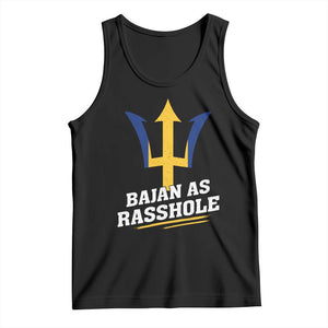 Funny Bajan As Rasshole Tank Top Barbados Tridents TS11 Black Print Your Wear