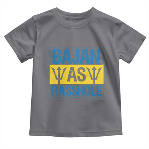 Funny Bajan As Rasshole Toddler T Shirt Barbados Flag With Barbados Tridents TS11 Charcoal Print Your Wear