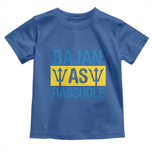 Funny Bajan As Rasshole Toddler T Shirt Barbados Flag With Barbados Tridents TS11 Royal Blue Print Your Wear
