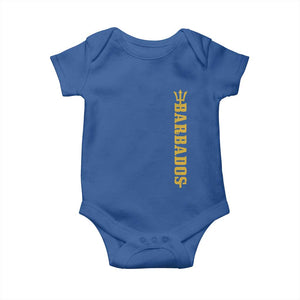 Funny Bajan Pride Barbados Trident Baby Onesie TS11 Royal Blue Print Your Wear