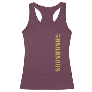 Funny Bajan Pride Barbados Trident Racerback Tank Top TS11 Maroon Print Your Wear