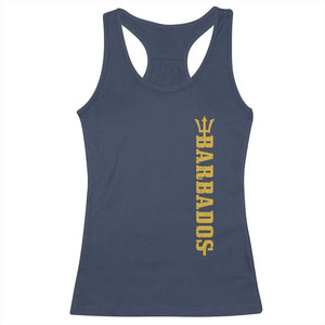 Funny Bajan Pride Barbados Trident Racerback Tank Top TS11 Navy Print Your Wear