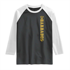 Funny Bajan Pride Barbados Trident Raglan Shirt TS11 Black White Print Your Wear