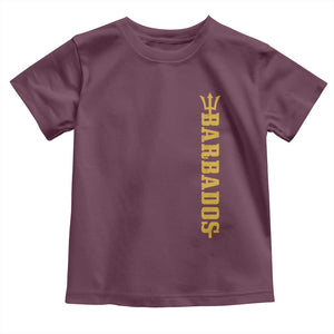 Funny Bajan Pride Barbados Trident Toddler T Shirt TS11 Maroon Print Your Wear