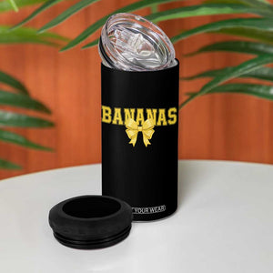 Funny Bananas Coquette Bow Baseball Player 4 in 1 Can Cooler Tumbler TS11 Print Your Wear