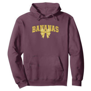 Funny Bananas Coquette Bow Baseball Player Hoodie TS11 Maroon Print Your Wear