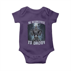 Funny Be Respectful To Daddy Baby Onesie Alpha Werewolf Wolf Meme TS11 Purple Print Your Wear