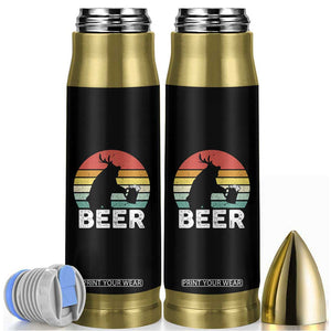 Funny Bear Deer Bullet Tumbler Vintage Retro Beer Mug TS11 Black Print Your Wear