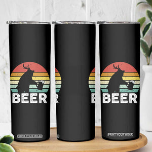 Funny Bear Deer Skinny Tumbler Vintage Retro Beer Mug TS11 Print Your Wear