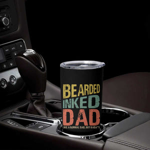 Funny Bearded Inked Dad Like A Normal Dad But Badass Tumbler Cup Father's Day TS11 Print Your Wear