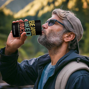 Funny Bearded Inked Uncle Like A Normal Uncle But Badass 4 in 1 Can Cooler Tumbler Father's Day TS11 Print Your Wear