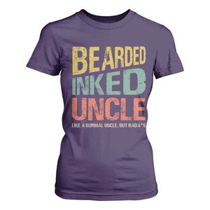 Funny Bearded Inked Uncle Like A Normal Uncle But Badass T Shirt For Women Father's Day TS11 Purple Print Your Wear