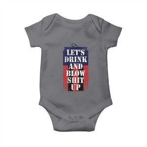 Funny Beer American Flag 4th of July Baby Onesie Merica Drinking USA TS10 Charcoal Print Your Wear