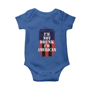 Funny Beer American Flag 4th of July Baby Onesie Not Drunk I am American Merica USA TS10 Royal Blue Print Your Wear