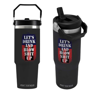 Funny Beer American Flag 4th of July Flip Straw Tumbler Merica Drinking USA TS10 One Size: 30 oz Black Print Your Wear