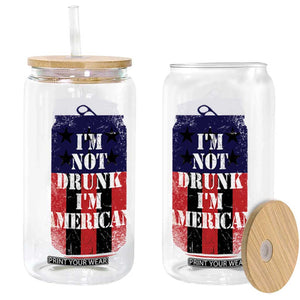 Funny Beer American Flag 4th of July Glass Can Not Drunk I am American Merica USA TS10 Black Print Your Wear