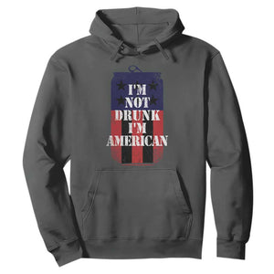 Funny Beer American Flag 4th of July Hoodie Not Drunk I am American Merica USA TS10 Dark Heather Print Your Wear