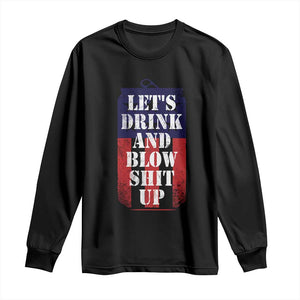Funny Beer American Flag 4th of July Long Sleeve Shirt Merica Drinking USA TS10 Black Print Your Wear