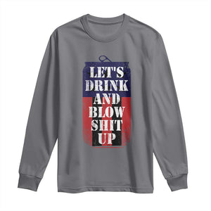 Funny Beer American Flag 4th of July Long Sleeve Shirt Merica Drinking USA TS10 Charcoal Print Your Wear