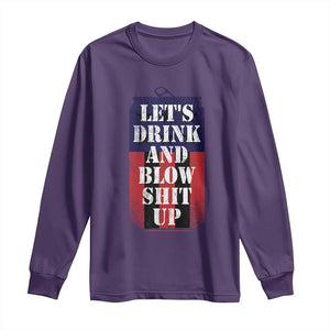 Funny Beer American Flag 4th of July Long Sleeve Shirt Merica Drinking USA TS10 Purple Print Your Wear
