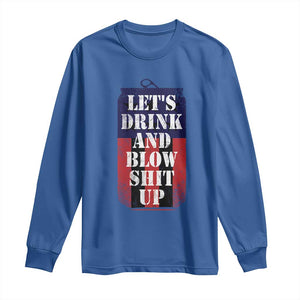 Funny Beer American Flag 4th of July Long Sleeve Shirt Merica Drinking USA TS10 Royal Blue Print Your Wear