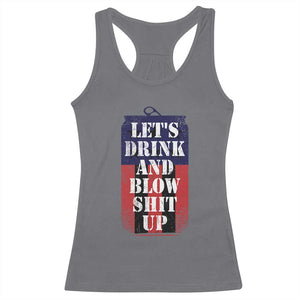 Funny Beer American Flag 4th of July Racerback Tank Top Merica Drinking USA TS10 Charcoal Print Your Wear