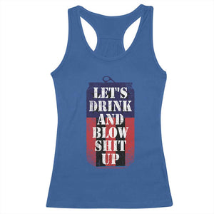 Funny Beer American Flag 4th of July Racerback Tank Top Merica Drinking USA TS10 Royal Blue Print Your Wear