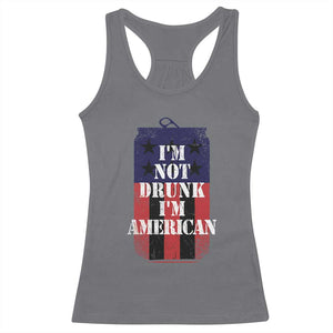 Funny Beer American Flag 4th of July Racerback Tank Top Not Drunk I am American Merica USA TS10 Charcoal Print Your Wear