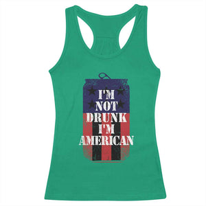 Funny Beer American Flag 4th of July Racerback Tank Top Not Drunk I am American Merica USA TS10 Irish Green Print Your Wear