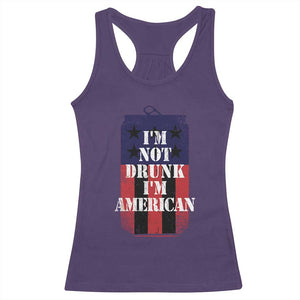 Funny Beer American Flag 4th of July Racerback Tank Top Not Drunk I am American Merica USA TS10 Purple Print Your Wear