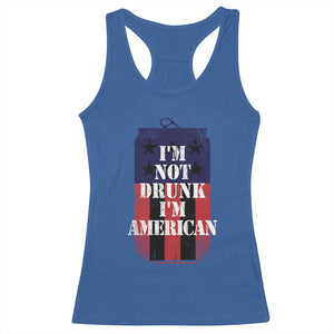 Funny Beer American Flag 4th of July Racerback Tank Top Not Drunk I am American Merica USA TS10 Royal Blue Print Your Wear