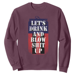 Funny Beer American Flag 4th of July Sweatshirt Merica Drinking USA TS10 Maroon Print Your Wear