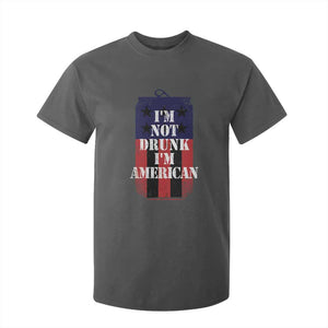 Funny Beer American Flag 4th of July T Shirt For Kid Not Drunk I am American Merica USA TS10 Dark Heather Print Your Wear