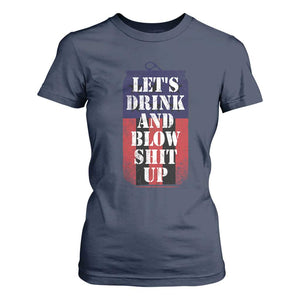 Funny Beer American Flag 4th of July T Shirt For Women Merica Drinking USA TS10 Navy Print Your Wear