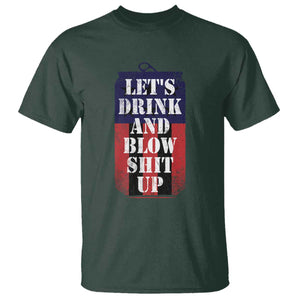 Funny Beer American Flag 4th of July T Shirt Merica Drinking USA TS10 Dark Forest Green Print Your Wear