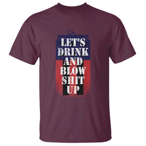 Funny Beer American Flag 4th of July T Shirt Merica Drinking USA TS10 Maroon Print Your Wear