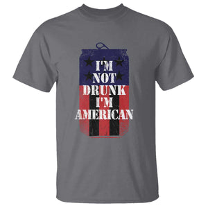 Funny Beer American Flag 4th of July T Shirt Not Drunk I am American Merica USA TS10 Charcoal Print Your Wear