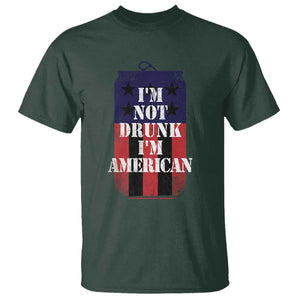Funny Beer American Flag 4th of July T Shirt Not Drunk I am American Merica USA TS10 Dark Forest Green Print Your Wear