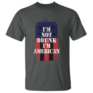 Funny Beer American Flag 4th of July T Shirt Not Drunk I am American Merica USA TS10 Dark Heather Print Your Wear