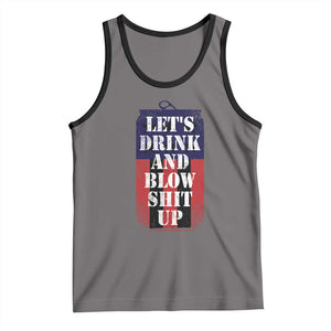 Funny Beer American Flag 4th of July Tank Top Merica Drinking USA TS10 Deep Heather Black Print Your Wear